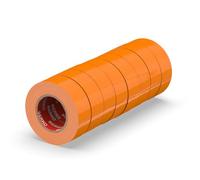 ERKO Cinta aislante 19mm x 20m naranja 8 piezas, adhesiva para instalaciones eléctricas PVC, para aislar y reparar cables eléctricos, extrafuerte, agrupar cables