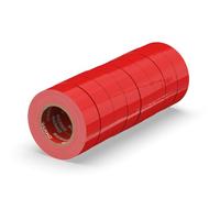 ERKO Cinta aislante 19mm x 20m roja 8 piezas, adhesiva para instalaciones eléctricas PVC, para aislar y reparar cables eléctricos, extrafuerte, agrupar cables