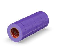 ERKO Cinta aislante 19mm x 20m violeta 8 piezas, adhesiva para instalaciones eléctricas PVC, para aislar y reparar cables eléctricos, extrafuerte, agrupar cables