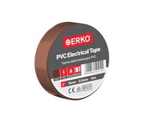 ERKO Cinta aislante Marrón PVC 15mm x 10m Reparación de conductos eléctricos, Alta flexibilidad con fuerte adhesión, Resistente a productos químicos, Cloruro de Polivinilo