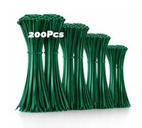 ERKO Juego de 200 bridas verdes - 100/150/200/300 mm (50 unidades cada uno) - Nylon PA66 resistente a los rayos UV - Surtido para gestión de cables, jardín, hogar y taller