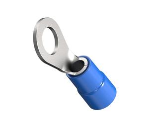 ERKO Terminales de anillo para cables eléctricos para tornillo M3 y sección de cable 1,5 ÷ 2,5 mm² 100 piezas, con aislamiento de poliamida, de cobre estañado galvánico, DIN 46234