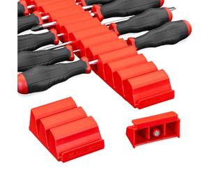 Ernst Manufacturing Screwdriver Pro - Organizador modular de destornilladores para 26 herramientas con base magnética, color rojo, fabricado en los Estados Unidos