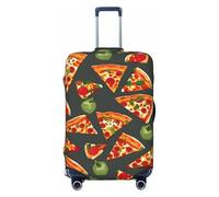 ERSDWRE Funda elástica para equipaje, con estampado de pizza, para maleta, se adapta a accesorios de viaje de 18 a 32 pulgadas, Black, L