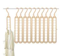 Eruceky 10 PCS Giratorias 360º Perchas, Perchas Múltiples,para Vaqueros, Leggings, Pantaloneta, Faldas(Beige)