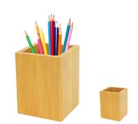 Eruceky Portalápices de Madera, Portalápices de Bambú, Sin Soporte de Pintura Suministros,Pen Pot para Papelería, Brochas de Maquillaje, Escritorios, Oficinas