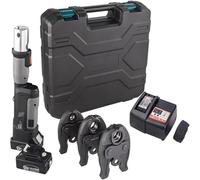ERUGWHNK Herramienta de prensado hidráulico para tuberías (Serie 1) para engaste de tuberías de Cobre PEX Multicapa, con 3 mordazas, 2 baterías, 1 Cargador y maletín de Transporte.
