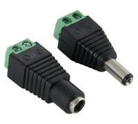 ERYTRJF Conector de enchufe CC macho y hembra, bloque de terminales de 2 pines a 5,5 x 2,1 mm para cinta LED COB (hembra CC, 5 unidades)