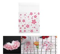 ERYUE Bolsas de Dulces con Patrones de Flores Dulces, 100 Uds. Para Fiesta Cumpleaños Boda, Bolsa Galletas Plástico Autoadhesiva, Rosa/cereza Oriental (#1)