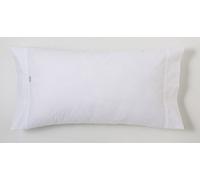 ES-Tela - Funda de Almohada Combi Liso Color Blanco - 1 Pieza de 45x110 cm - 50% Algodón-50% Poliéster - 144 Hilos
