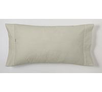 ES-TELA - Funda de Almohada Combi Liso Color Piedra - 1 Pieza de 45x110 cm - 50% Algodón-50% Poliéster - 144 Hilos