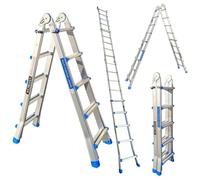 Escalera 530cm Aluminio Telescopica WORHAN 5.3m Multifuncion Multiuso WORHAN Aluminio Plegable Tijera L5