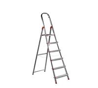 Rolser Escalera de aluminio Unica – 6 peldaños, 122 cm – Certificada EN-131 (doméstico y profesional)