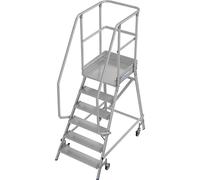 Escalera con tarima KRAUSE, de ascenso por un lado, rodapiés