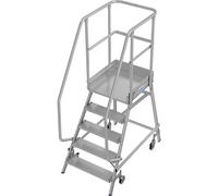 Escalera con tarima KRAUSE, de ascenso por un lado, rodapiés