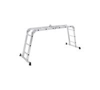 SONGMICS Escalera de Tijera, Escalera de Aluminio, Uso Doméstico, 4 x 3 Peldaños, hasta 150 kg, 12 Peldaños, 326 cm de Largo, Plata GLT36M