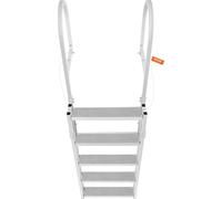 Escalera de aluminio para embarcaciones, escalera para muelle, altura ajustable de 170 a 200 cm, con 5 peldaños