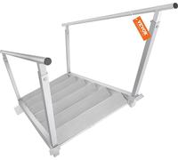 Escalera de aluminio para embarcaciones, escalera para muelle, altura ajustable de 43 a 51 pulgadas, con 6 escalones