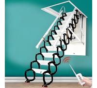 Escalera de ático con pasamano 2M-3.8M mando a distancia techo escalera telescópica plegable adaptada