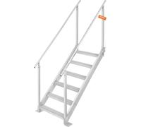 Escalera de baño de 6 peldaños con dos barandillas. Escalera para embarcaciones de 800x1850x2092 mm. Escalera para piscina fabricada en aleación de aluminio. Escalera con capacidad de carga de 250 kg