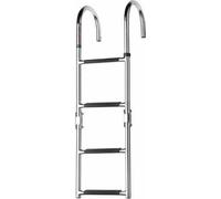 Escalera de baño plegable de acero inoxidable con 4 peldaños, para montaje en espejo, color plateado, 920 mm