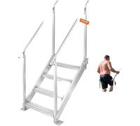 Escalera de baño VEVOR de 4 peldaños con dos barandillas, escalera para embarcaciones de 800x1850x1750 mm, escalera para piscina de aleación de aluminio, escalera de peldaños con capacidad de carga de