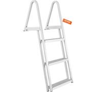 Escalera de embarcación VEVOR, con 3 peldaños removibles, capacidad de carga de 159 kg, fabricada en aleación de aluminio con peldaños anchos y alfombrilla de goma antideslizante, ideal para acceder a