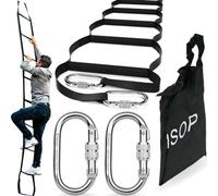 Escalera de Escape de Incendio de 6 Pisos 15 m | Cuerda de Seguridad Multifuncional y Resistente a la Intemperie | Cinta Con Ganchos de Resorte | Ligera, Compacta y Portátil