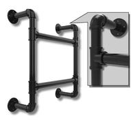 Escalera de Pared de 2 Peldaños | Integrada de 2 para Salida de Emergencia en Pozos de Ventana | Acceso Permanente a Techo, Sótano, Barco, Ático o Litera | Empotrada de Dos Pasos | Montada en Muro