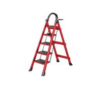 Escalera de pie de 5 escalones, modelo Comfort Trittleiter, con capacidad de hasta 150 kg. Incluye: sistema de seguridad, agarre antideslizante, soporte para herramientas, ideal para uso doméstico. Mo