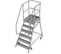 Escalera de plataforma antideslizante R13 KRAUSE, con ascenso por un solo lado