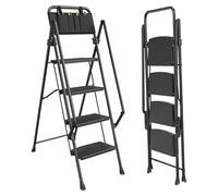 Homelux Escalera de 4 Peldaños Anchos con Pasamanos Plegable