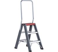 Escalera de tijera de peldaños planos de aluminio Altrex, ascenso por ambos lados