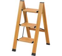 Escalera doméstica plegable de aluminio, con 3 peldaños, antideslizante, con capacidad de hasta 150 kg, ideal para la cocina y el baño