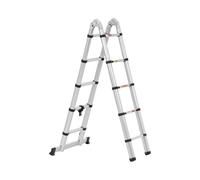 Escalera extensible plegable - 10 peldaños - aluminio - altura: 0,85 - 1,85/3,20 m | MSW