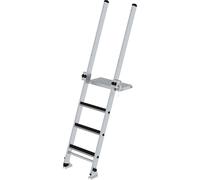 Escalera para foso con peldaños planos MUNK, plataforma ajustable de forma flexible