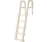 Escalera para piscina con 5 escalones y 2 barandillas, con capacidad de carga de 136 kg, diseñada para piscinas con una profundidad de 122-137 cm