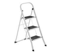 Escalera Plegable 3 Peldaños Antideslizante Color Blanco LOLAhome