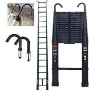 Escalera Plegable 6 Metros Escalera Telescópica con Gancho, Multiusos, Plegable, Portátil EN131 para Exterior e Interior, 150kg Máx. Cargar