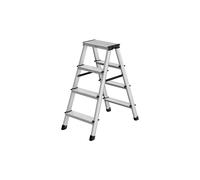 Escalera Plegable con 4 Peldaños Gris Plata y Negro Tinta