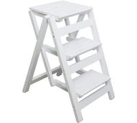 Escalera plegable con estante de almacenamiento, diseño de varios pasos para balcón y uso doméstico, resistente