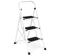 Escalera Plegable de 3 peldaños con Estructura de Acero | Taburete Multifuncional con Superficie Antideslizante y Base Estable | Ligera, portátil y Segura para hogar, Oficina y tareas domésticas