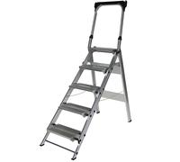 Escalera plegable de aluminio MUNK, con arco de seguridad