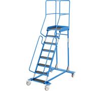 Escalera rodante con tarima eurokraft pro, pieza insertada en los peldaños, de contrachapado antideslizante