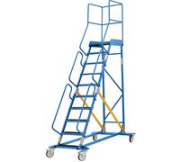Escalera rodante con tarima eurokraft pro, pieza insertada en los peldaños, de goma acanalada