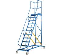 Escalera rodante con tarima eurokraft pro, pieza insertada en los peldaños, de goma acanalada