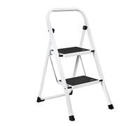 Escalera T-Lovendo Plegable 2 Peldaños Antideslizante Color Blanco