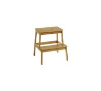 LOLAhome Escalera de bambú 2 peldaños Taburete Estilo nórdico 42x43x47 cm 150 kg Fácil montaje
