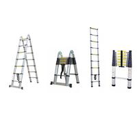 Escalera telescópica de aluminio con pies antideslizantes de Herzberg: 3 80 m