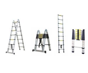 Escalera telescópica de aluminio con pies antideslizantes de Herzberg: 5 60 m